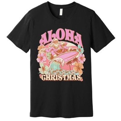 Aloha Christmas Santa Claus Surfing Hawaiian Mele Kalikimaka Premium T-Shirt