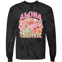 Aloha Christmas Santa Claus Surfing Hawaiian Mele Kalikimaka Tie-Dye Long Sleeve Shirt