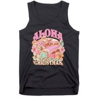 Aloha Christmas Santa Claus Surfing Hawaiian Mele Kalikimaka Tank Top