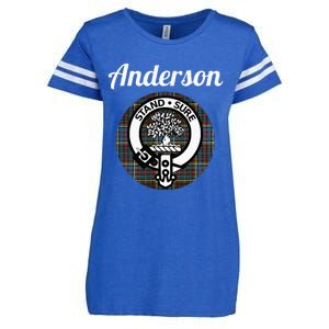 Anderson Clan Scottish Name Coat Of Arms Tartan Enza Ladies Jersey Football T-Shirt