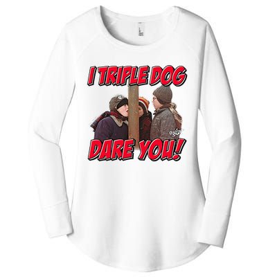 A Christmas Story I Triple Dog Dare You Women's Perfect Tri Tunic Long Sleeve Shirt