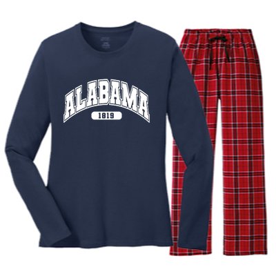 Alabama Collegiate Style 1819 Women's Long Sleeve Flannel Pajama Set 