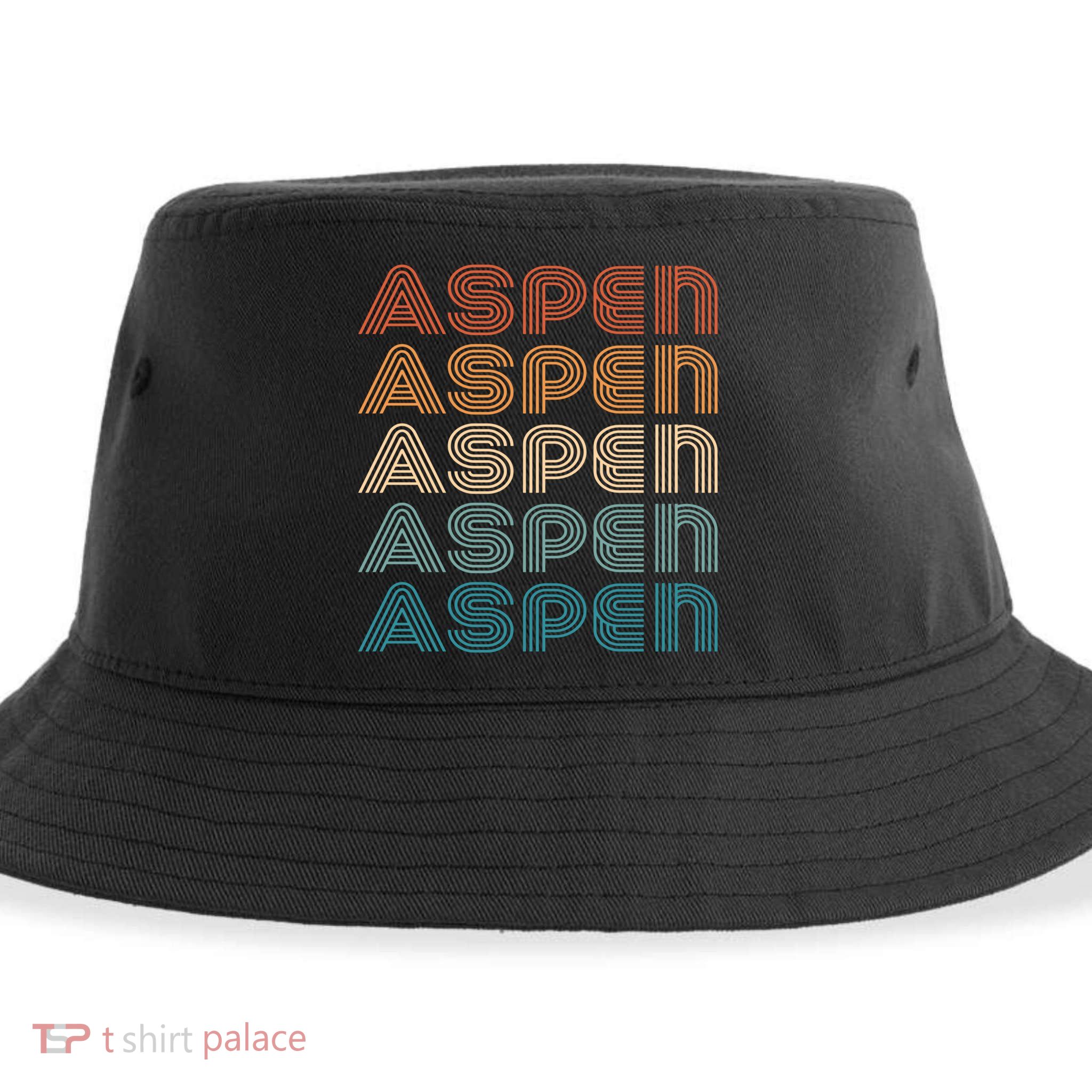 Aspen Colorado Skiing Mountain Retro Great Gift Sustainable Bucket Hat