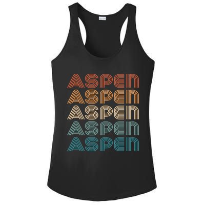 Aspen Colorado Skiing Mountain Retro Great Gift Ladies PosiCharge Competitor Racerback Tank
