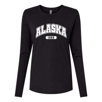 Alaska Collegiate Style 1959 Womens Cotton Relaxed Long Sleeve T-Shirt