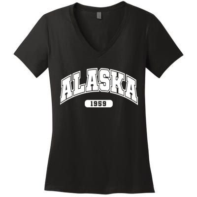 Alaska Collegiate Style 1959 Women's V-Neck T-Shirt