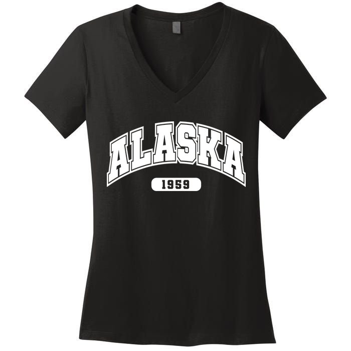 Alaska Collegiate Style 1959 Women's V-Neck T-Shirt