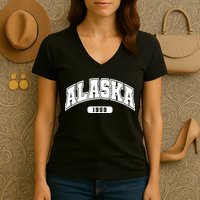 Alaska Collegiate Style 1959 Women's V-Neck T-Shirt