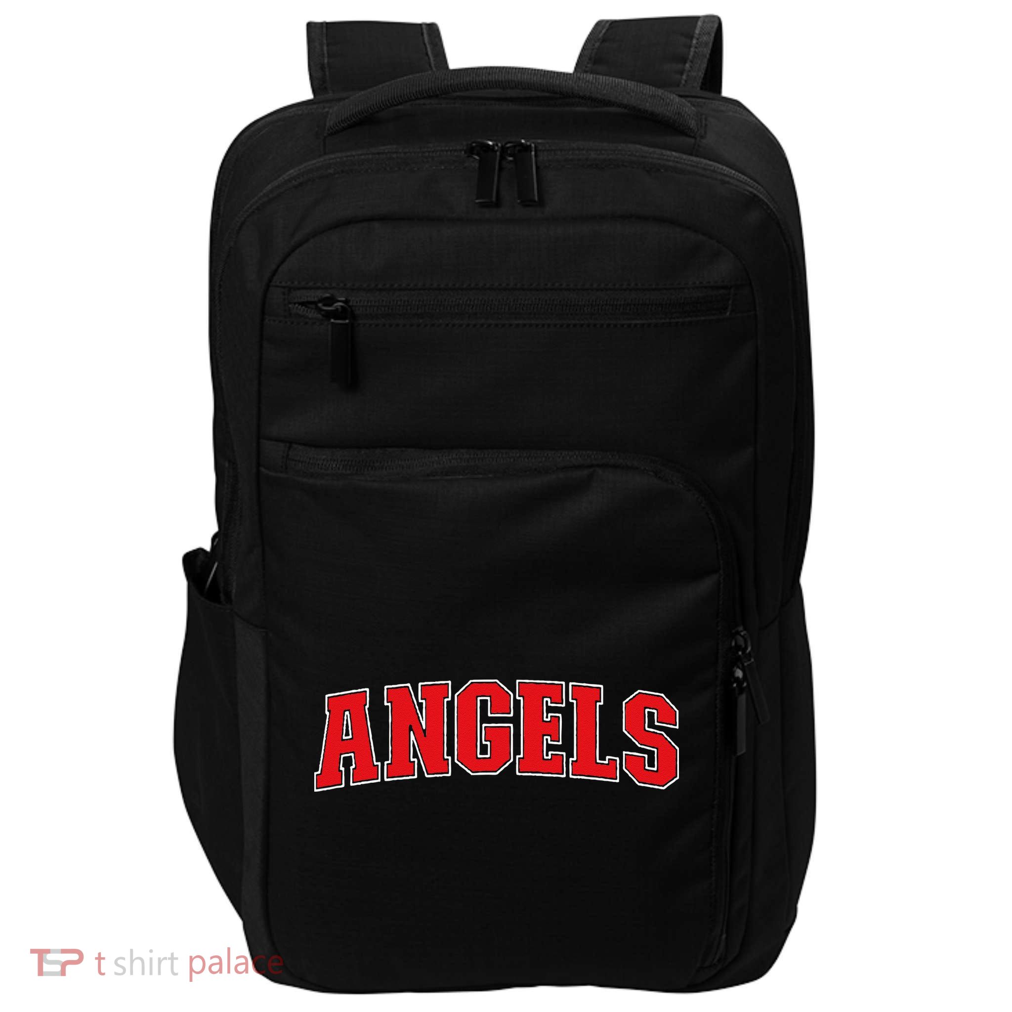 Angels California Souvenir Trip College Style Red Text Impact Tech Backpack