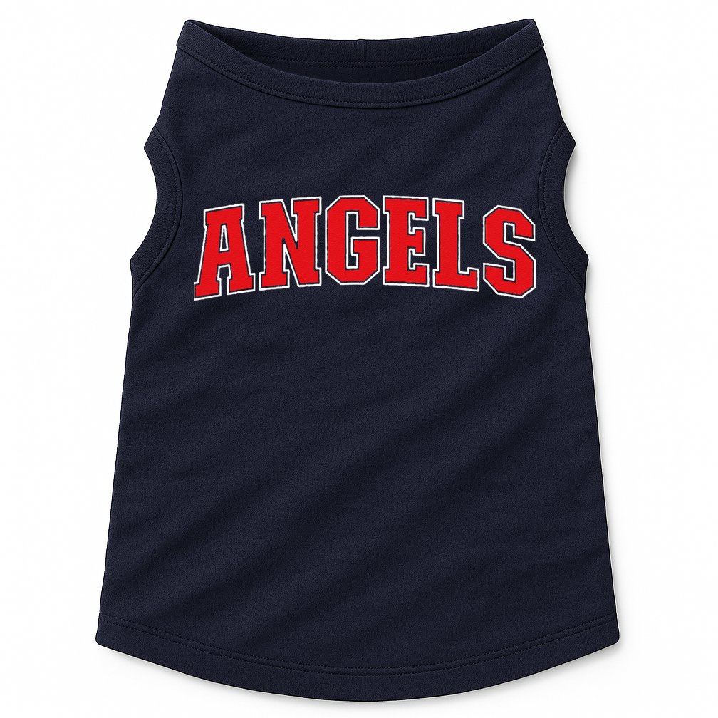 Angels California Souvenir Trip College Style Red Text Doggie Tank