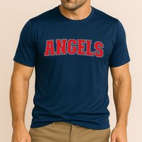Angels California Souvenir Trip College Style Red Text Cooling Performance Crew T-Shirt