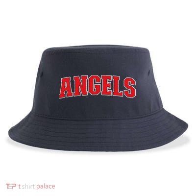 Angels California Souvenir Trip College Style Red Text Sustainable Bucket Hat