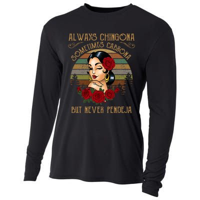 Always Chingona Sometimes Cabrona But Never Pendeja Cooling Performance Long Sleeve Crew