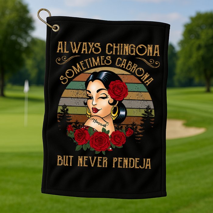 Always Chingona Sometimes Cabrona But Never Pendeja Golf Towel
