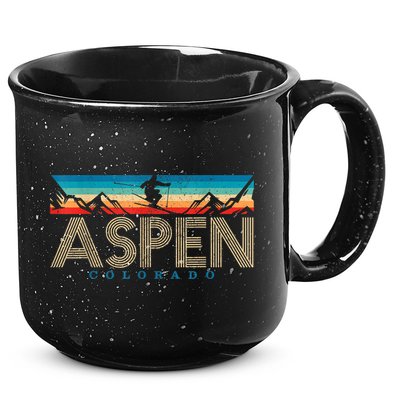 Aspen Colorado Ski Funny Gift Vintage Souvenir Mountain Skiing Gift 15oz Campfire Ceramic Mug