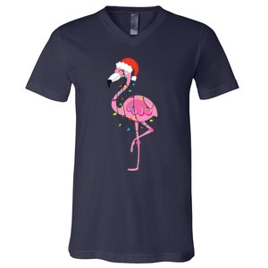 Australian Christmas S Matching Family Pyjamas, Flamingo Christmas New Zealand V-Neck T-Shirt