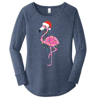 Australian Christmas S Matching Family Pyjamas, Flamingo Christmas New Zealand Women's Perfect Tri Tunic Long Sleeve Shirt