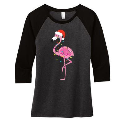 Australian Christmas S Matching Family Pyjamas, Flamingo Christmas New Zealand Women's Tri-Blend 3/4-Sleeve Raglan Shirt