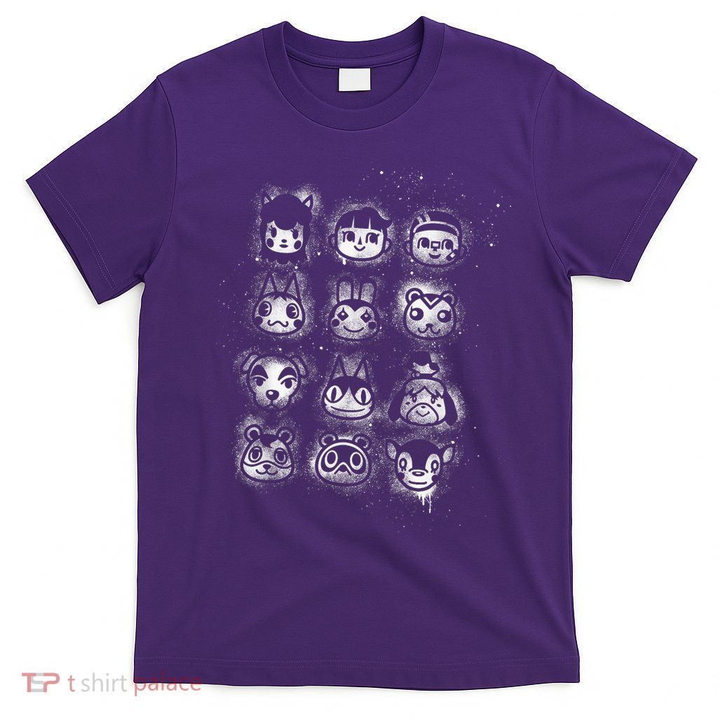 Animal Crossing Spray Painted Group Shot Graphic T-Shirt