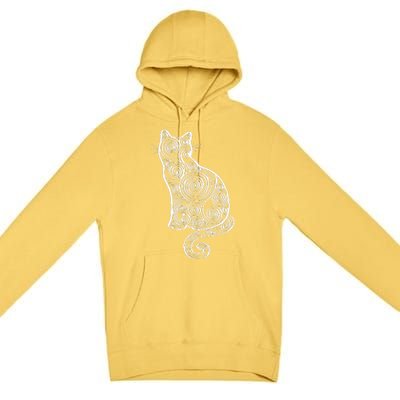 Abstract Cat Silhouette Premium Pullover Hoodie