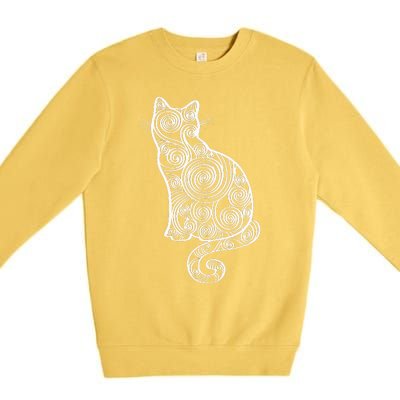 Abstract Cat Silhouette Premium Crewneck Sweatshirt