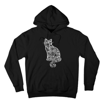 Abstract Cat Silhouette Hoodie