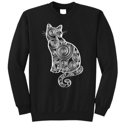 Abstract Cat Silhouette Sweatshirt