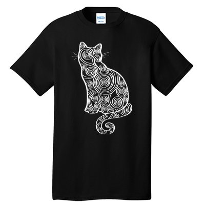 Abstract Cat Silhouette Tall T-Shirt