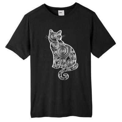 Abstract Cat Silhouette Tall Fusion ChromaSoft Performance T-Shirt