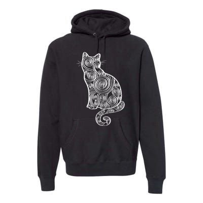 Abstract Cat Silhouette Premium Hoodie