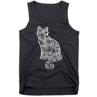 Abstract Cat Silhouette Tank Top