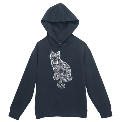 Abstract Cat Silhouette Urban Pullover Hoodie