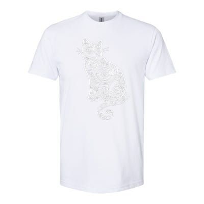 Abstract Cat Silhouette Softstyle CVC T-Shirt