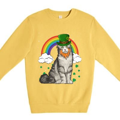 American Curl St Patricks Day Leprechaun Gift Premium Crewneck Sweatshirt