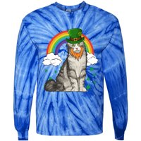 American Curl St Patricks Day Leprechaun Gift Tie-Dye Long Sleeve Shirt