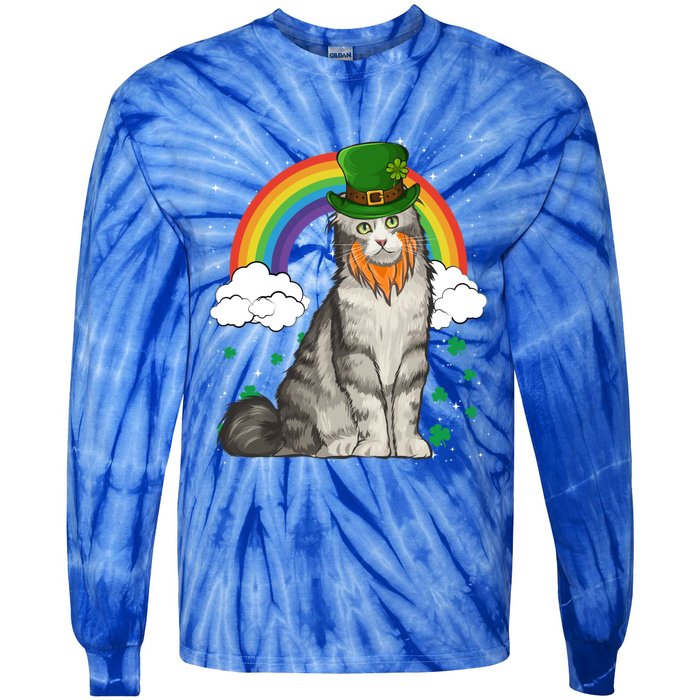 American Curl St Patricks Day Leprechaun Gift Tie-Dye Long Sleeve Shirt