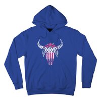 American Cow Skull Roses And Stars Gift Hoodie