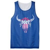 American Cow Skull Roses And Stars Gift Mesh Reversible Basketball Jersey Tank