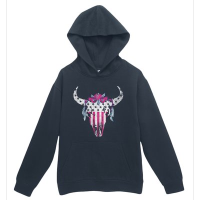 American Cow Skull Roses And Stars Gift Urban Pullover Hoodie