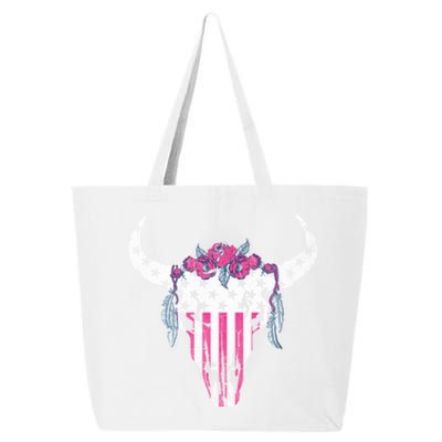 American Cow Skull Roses And Stars Gift 25L Jumbo Tote