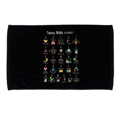 ABC Coping Skills Alphabet Self Care Mental Health Awareness Microfiber Hand Towel