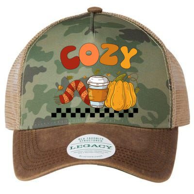 Autumn Cozy Season Theme Legacy Tie Dye Trucker Hat