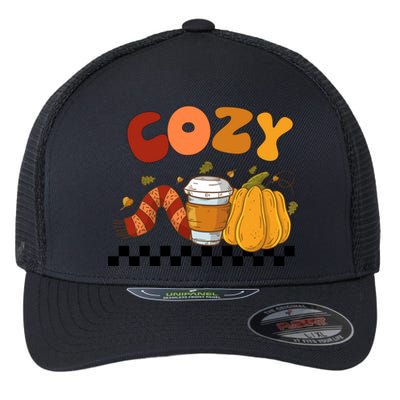 Autumn Cozy Season Theme Flexfit Unipanel Trucker Cap