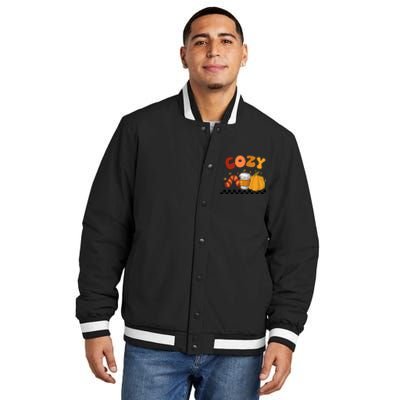 Autumn Cozy Season Theme Insulated Varsity Jacket