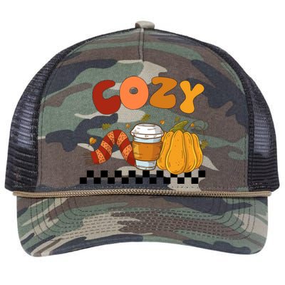 Autumn Cozy Season Theme Retro Rope Trucker Hat Cap