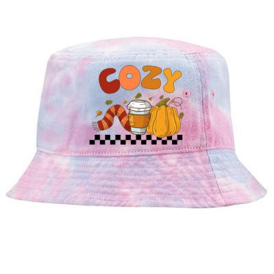 Autumn Cozy Season Theme Tie-Dyed Bucket Hat