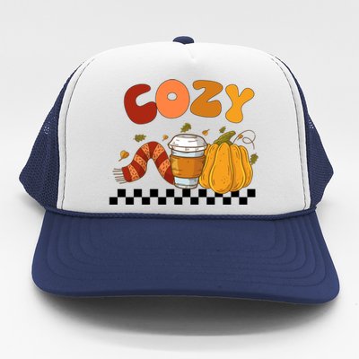 Autumn Cozy Season Theme Trucker Hat