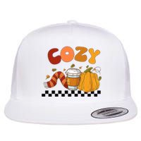 Autumn Cozy Season Theme Flat Bill Trucker Hat