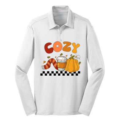 Autumn Cozy Season Theme Silk Touch Performance Long Sleeve Polo