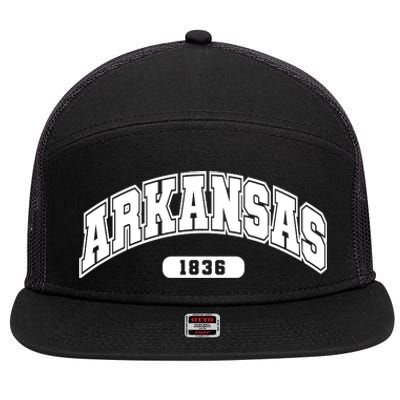 Arkansas Collegiate Style 1836 7 Panel Mesh Trucker Snapback Hat